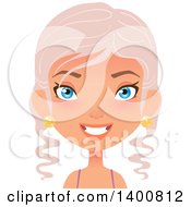 Clipart Of A Blue Eyed Fairy Woman Smiling Royalty Free Vector Illustration by Melisende Vector