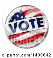 Poster, Art Print Of 3d American Flag Political Vote Button Pins On A White Background