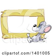Poster, Art Print Of Blank Wood Frame With A Mouse