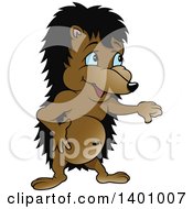 Clipart Of A Hedgehog Giving A Thumb Down Royalty Free Vector Illustration by dero