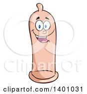 Clipart Of A Cartoon Happy Condom Mascot Character Royalty Free Vector Illustration by Hit Toon