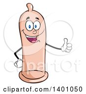 Cartoon Happy Condom Mascot Character Giving A Thumb Up