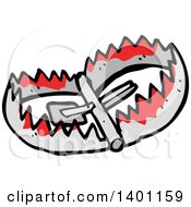 Clipart Of A Bear Trap Royalty Free Vector Illustration by lineartestpilot