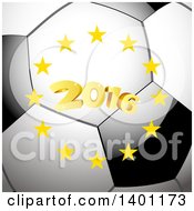 Poster, Art Print Of Circle Of Stars Around Golden 2016 On A Soccer Ball