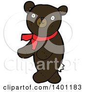 Poster, Art Print Of Cartoon Brown Bear Wearing A Scarf