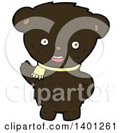 Poster, Art Print Of Cartoon Brown Bear Wearing A Scarf