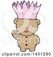 Clipart Of A Cartoon Brown Teddy Bear Royalty Free Vector Illustration by lineartestpilot