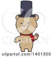 Clipart Of A Cartoon Brown Bear Royalty Free Vector Illustration by lineartestpilot