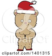 Poster, Art Print Of Cartoon Brown Christmas Teddy Bear