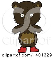 Poster, Art Print Of Cartoon Brown Teddy Bear Wearing Red Shoes