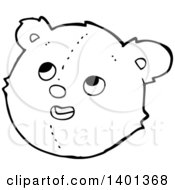 Poster, Art Print Of Cartoon Black And White Lineart Teddy Bear