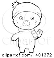 Poster, Art Print Of Cartoon Black And White Lineart Bear