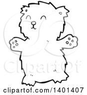 Clipart Of A Cartoon Black And White Lineart Bear Royalty Free Vector Illustration
