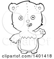 Poster, Art Print Of Cartoon Black And White Lineart Teddy Bear