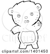 Poster, Art Print Of Cartoon Black And White Lineart Bear