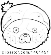 Poster, Art Print Of Cartoon Black And White Lineart Bear