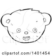 Poster, Art Print Of Cartoon Black And White Lineart Bear