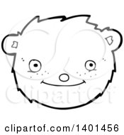 Poster, Art Print Of Cartoon Black And White Lineart Bear