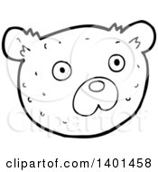 Poster, Art Print Of Cartoon Black And White Lineart Bear