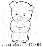 Poster, Art Print Of Cartoon Black And White Lineart Bear