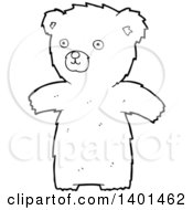 Poster, Art Print Of Cartoon Black And White Lineart Bear