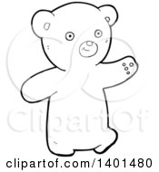 Poster, Art Print Of Cartoon Black And White Lineart Bear