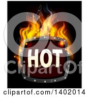 Clipart Of A Flaming Hot Fire Sign On Black Royalty Free Vector Illustration
