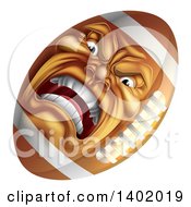 Clipart Of A Furious American Football Character Mascot Royalty Free Vector Illustration