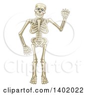 Poster, Art Print Of Cartoon Happy Skeleton Waving