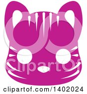 Poster, Art Print Of Cute Purple Tiger Animal Face Avatar Or Icon