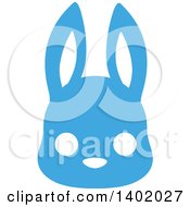 Poster, Art Print Of Cute Blue Bunny Rabbit Animal Face Avatar Or Icon