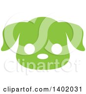 Poster, Art Print Of Cute Green Puppy Dog Animal Face Avatar Or Icon