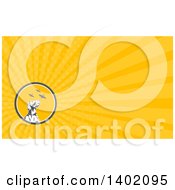 Clipart Of A Retro Pointer Hunting Dog Looking Up At Flying Geese And Yellow Rays Background Or Business Card Design Royalty Free Illustration