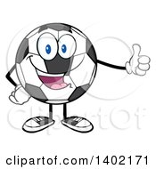 Poster, Art Print Of Cartoon Soccer Ball Mascot Character Giving A Thumb Up