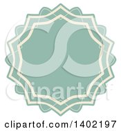 Clipart Of A Beige And Turquoise Fancy Round Label Design Element Royalty Free Vector Illustration