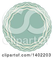 Poster, Art Print Of Beige And Turquoise Fancy Round Label Design Element