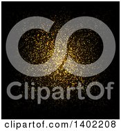 Poster, Art Print Of Background Of Golden Glitter On Black