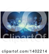 Poster, Art Print Of Blue Background With Sparkly Bokeh Flares