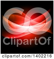 Clipart Of A Background Of Red Swooshes And Flares On Black Royalty Free Vector Illustration