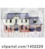 Clipart Of A Sketched House Royalty Free Illustration