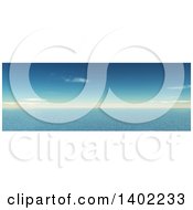 Poster, Art Print Of 3d Panoramic Blue Sky And Ocean Water Landscape
