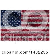 Clipart Of A Glittery American Flag Background Royalty Free Illustration by KJ Pargeter