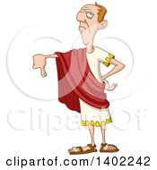 Unhappy Roman Emperor Giving A Thumb Down