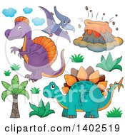 Poster, Art Print Of Prehistoric Dinosaurs
