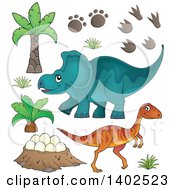Clipart Of Dinosaurs Royalty Free Vector Illustration