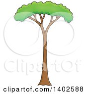 Clipart Of A Prehistoric Tree Royalty Free Vector Illustration