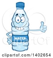 Cartoon Bottled Water Character Mascot Giving A Thumb Up