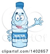 Poster, Art Print Of Cartoon Bottled Water Character Mascot Waving