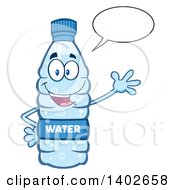 Cartoon Bottled Water Character Mascot Talking And Waving
