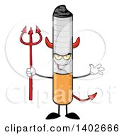 Clipart Of A Cartoon Devil Cigarette Mascot Character Royalty Free Vector Illustration by Hit Toon